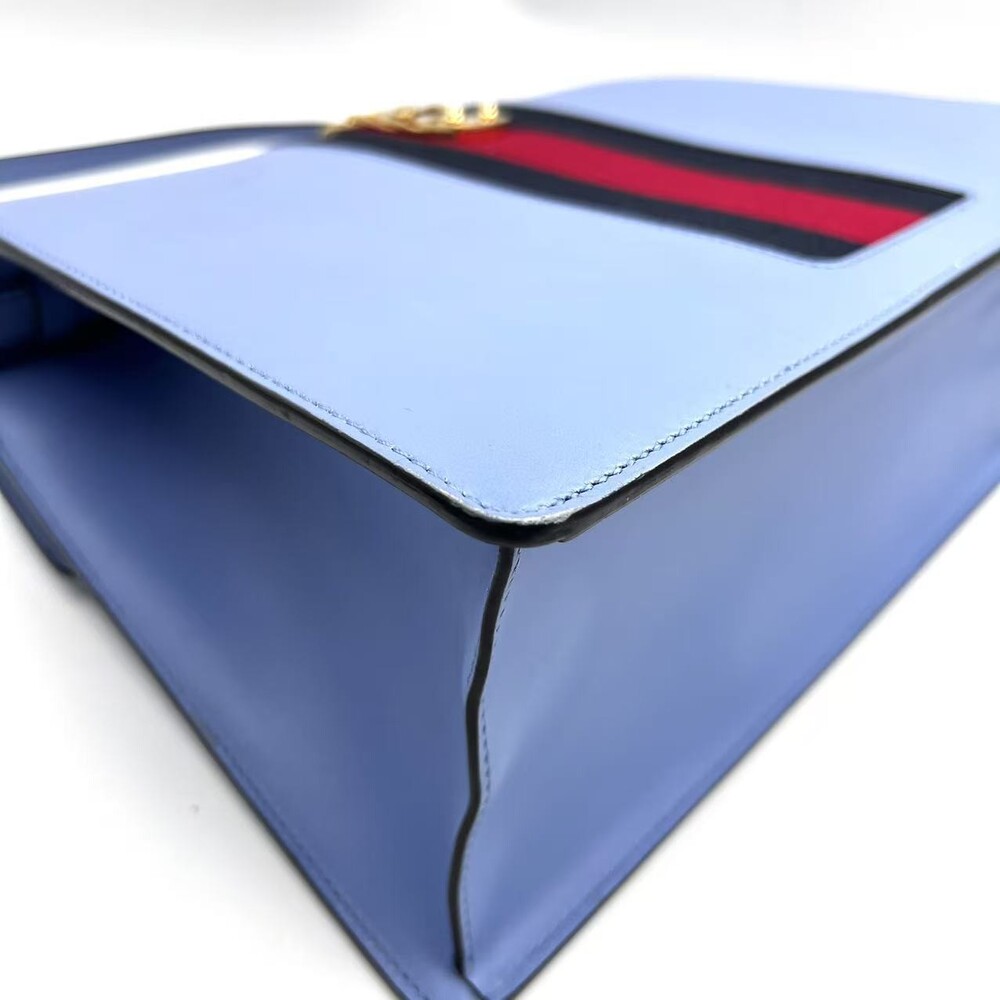 Hj Gucci Blue Clutch Bag Flowers Gg #236197G10B - Picture 8 of 13